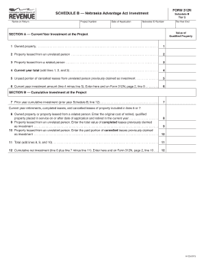 Nebraska Advantage Act Investment Schedule B