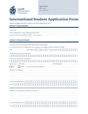 International Student Application Form