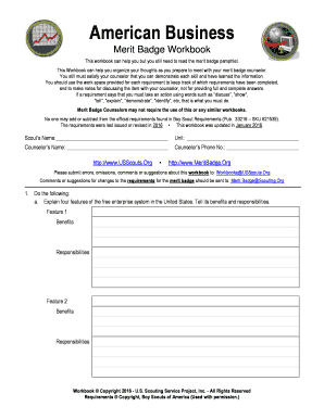 American Business Merit Badge Workbook
