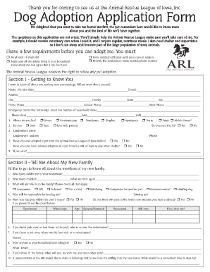 Dog Adoption Application Form