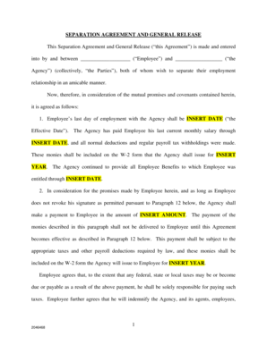 Separation Agreement and General Release