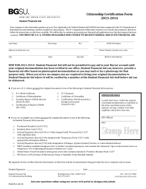 Citizenship Certification Form