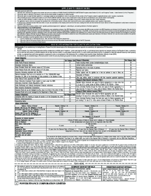 Power Finance Corporation Bond Application Form