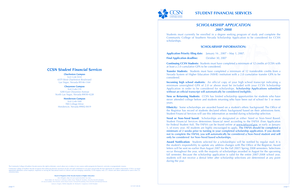 Community College of Southern Nevada Scholarship Application