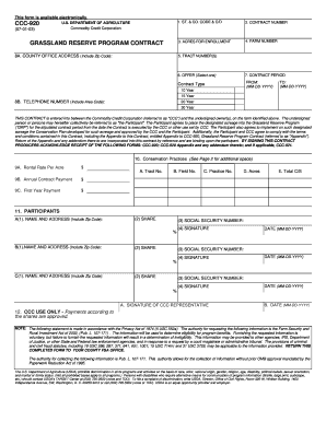 Grassland Reserve Program Contract