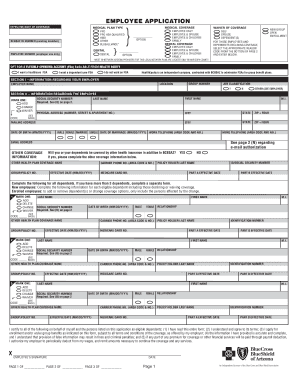 EMPLOYEE APPLICATION - Blue Cross Blue Shield of Arizona