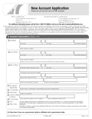 Leuthold Funds New Account Application