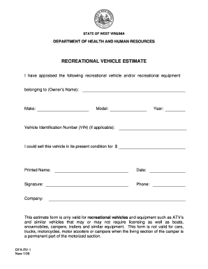 Car service form - vehicle estimate form