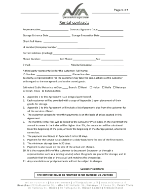 Avia Storage Rental Contract