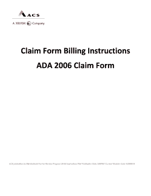 ADA 2006 Claim Form for NM Medicaid