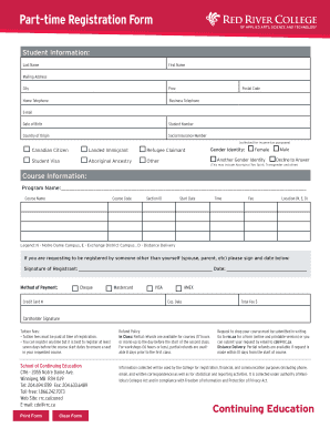 Part-time Registration Form