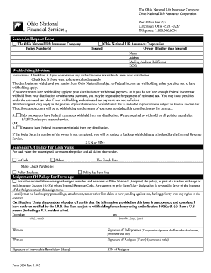 Surrender Request Form