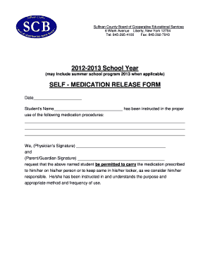 Self-Medication Release Form