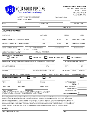 Individual Credit Application