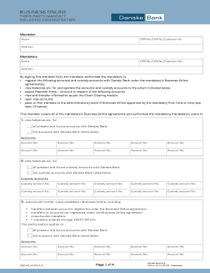 Danske Bank Third Party Mandate