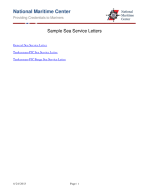 USCG Sea Service Letter
