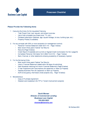 US Small Business Administration Personal Financial Statement