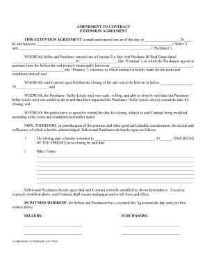 Real Estate Contract Extension Agreement