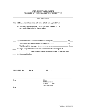 Amendment to Property Contract