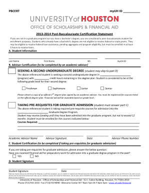 Post-Baccalaureate Certification Statement