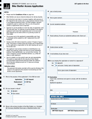Brisbane Bike Shelter Access Application