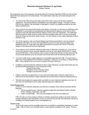 Electronic Statement Disclosure & Agreement