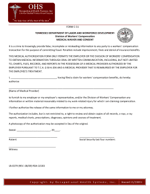Tennessee Medical Waiver and Consent Form