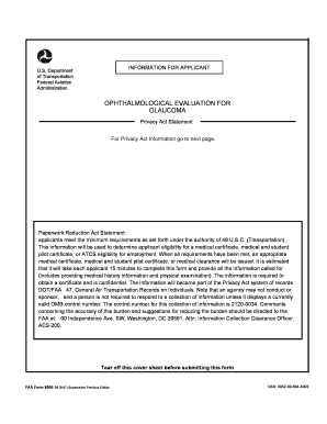 FAA Ophthalmological Evaluation for Glaucoma