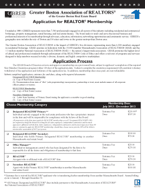 Greater Boston REALTOR Membership Application