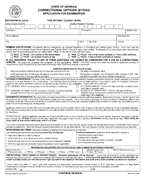 Georgia Correctional Officer Application
