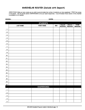 MarineLab Roster Form