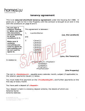 Assured Shorthold Tenancy Agreement