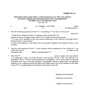 Declaration under Section 158A (1) of Income-tax Act 1961