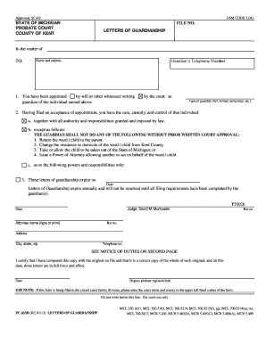 Letters of Guardianship