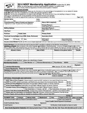 Nova Scotia Equestrian Federation Membership Application