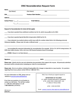 CRSC Reconsideration Request Form
