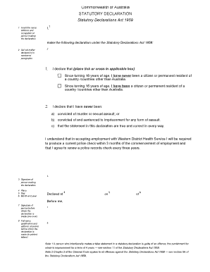 Australian Statutory Declaration Form