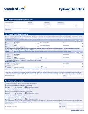 Optional Benefits Form