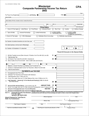 Mississippi Composite Partnership Income Tax Return