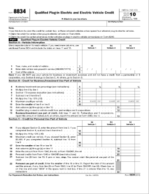 Qualified Plug-in Electric Vehicle Credit Form 8834