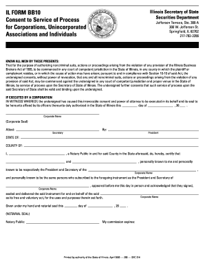 Illinois Consent to Service of Process