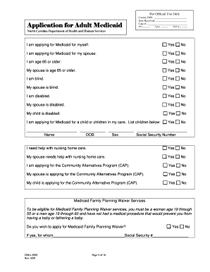 North Carolina Medicaid Application