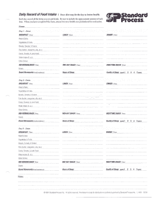Daily Food Intake Record
