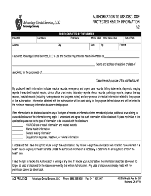 Fillable Online Consent form - Advantage Dental Fax Email Print - pdfFiller