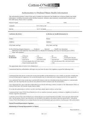 Health Information Disclosure Authorization