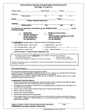 Authorization to Disclose Protected Health Information