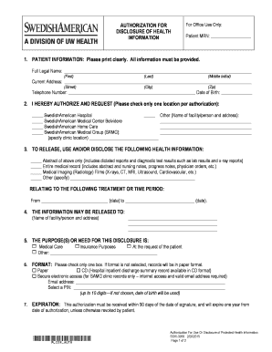 Authorization for Disclosure of Health Information