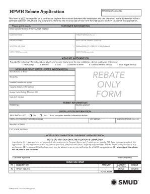 HPWH Rebate Application Form
