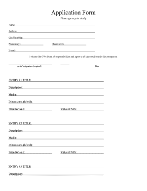 Artist Application Form