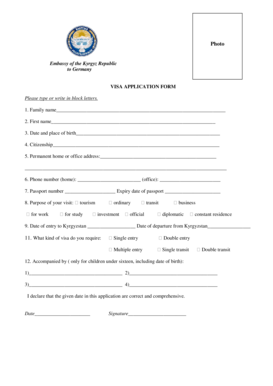 Kyrgyzstan Visa Application Form